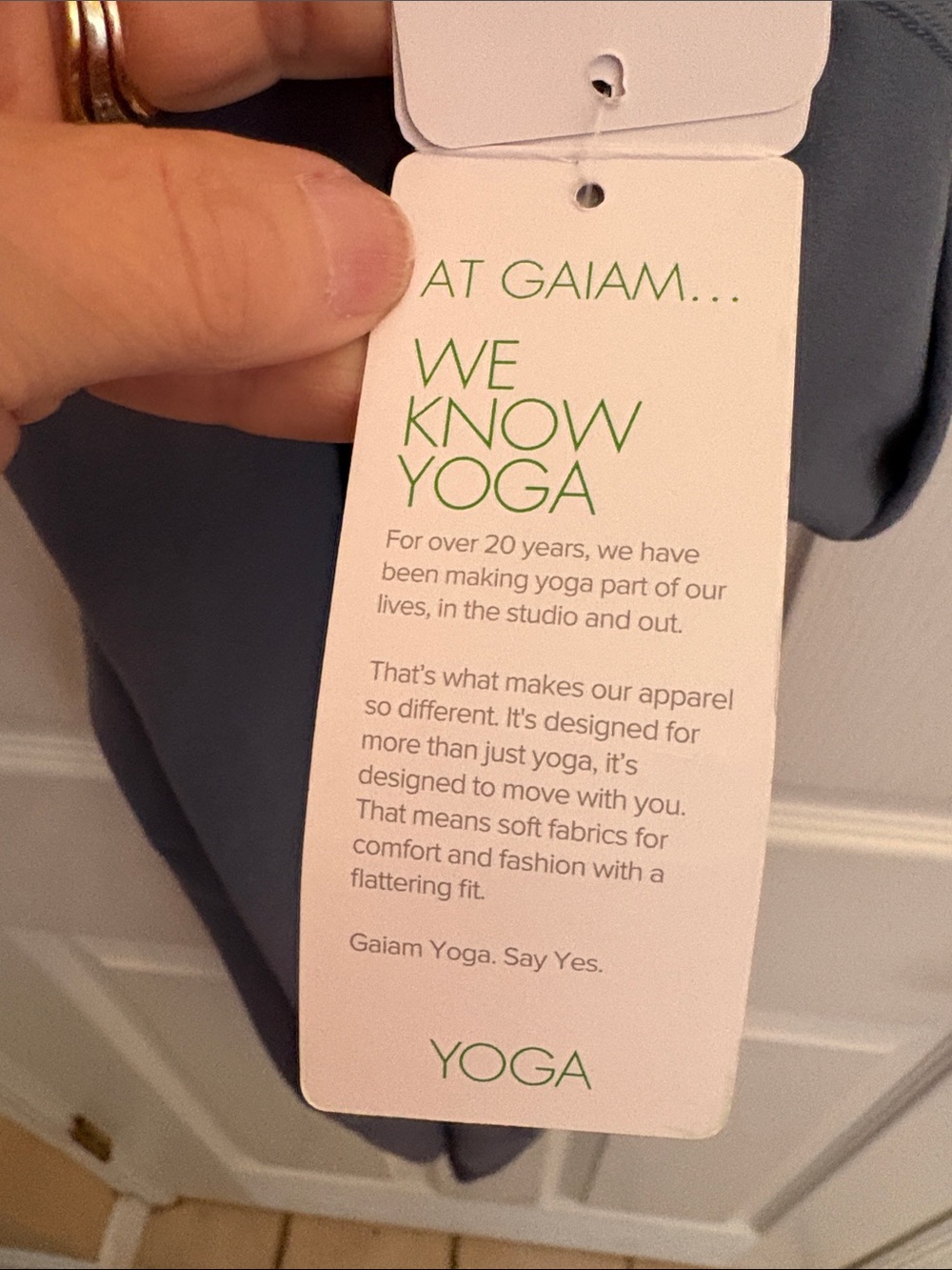GAIAM NWT OM-DRI blue-Gray High-Rise karma 7/8 Leggings with Side Pockets yoga - Picture 5 of 12